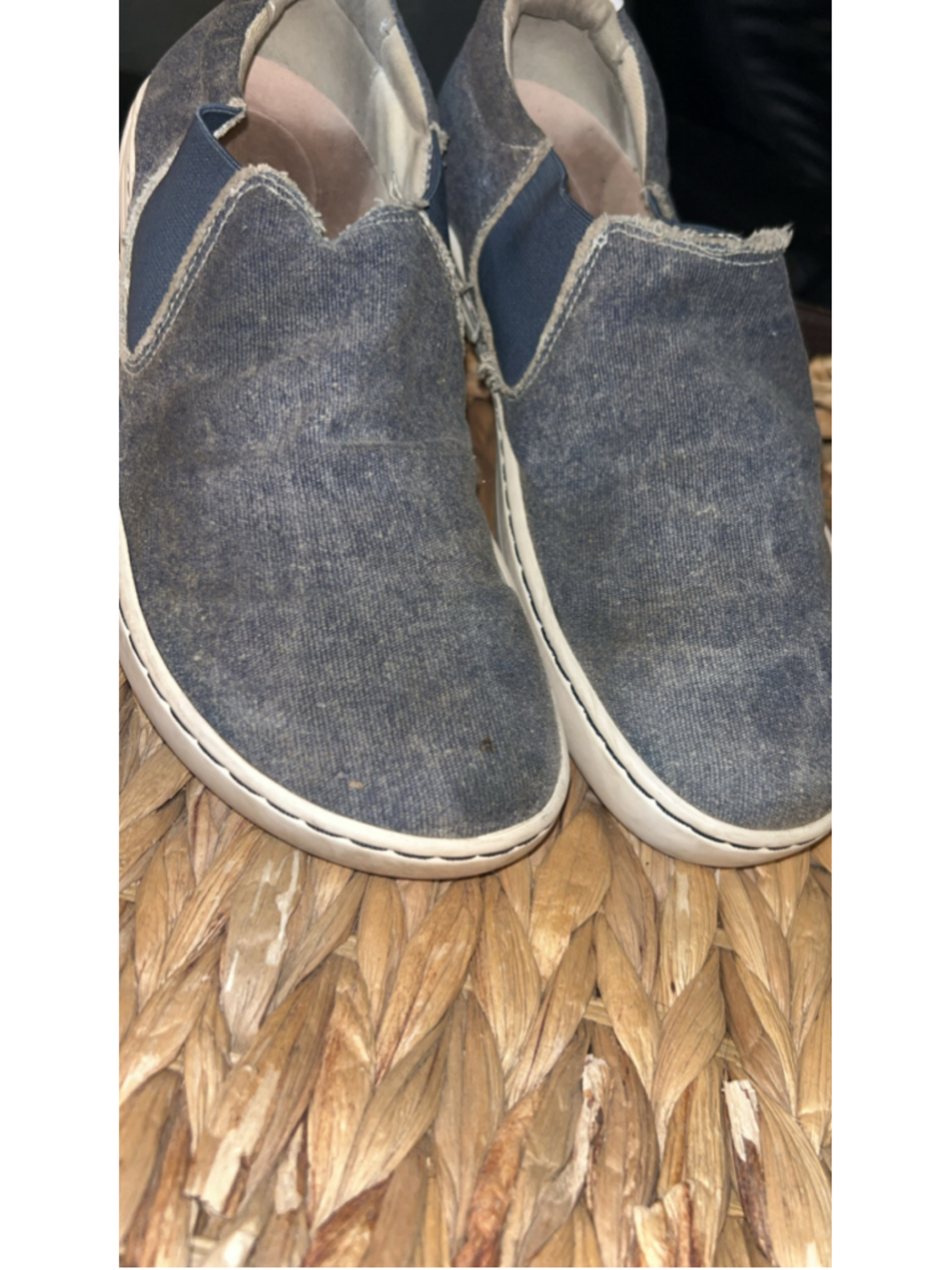 Women's Birkenstock Slip-On Flats Size 37 Blue and White - Picture 2 of 6